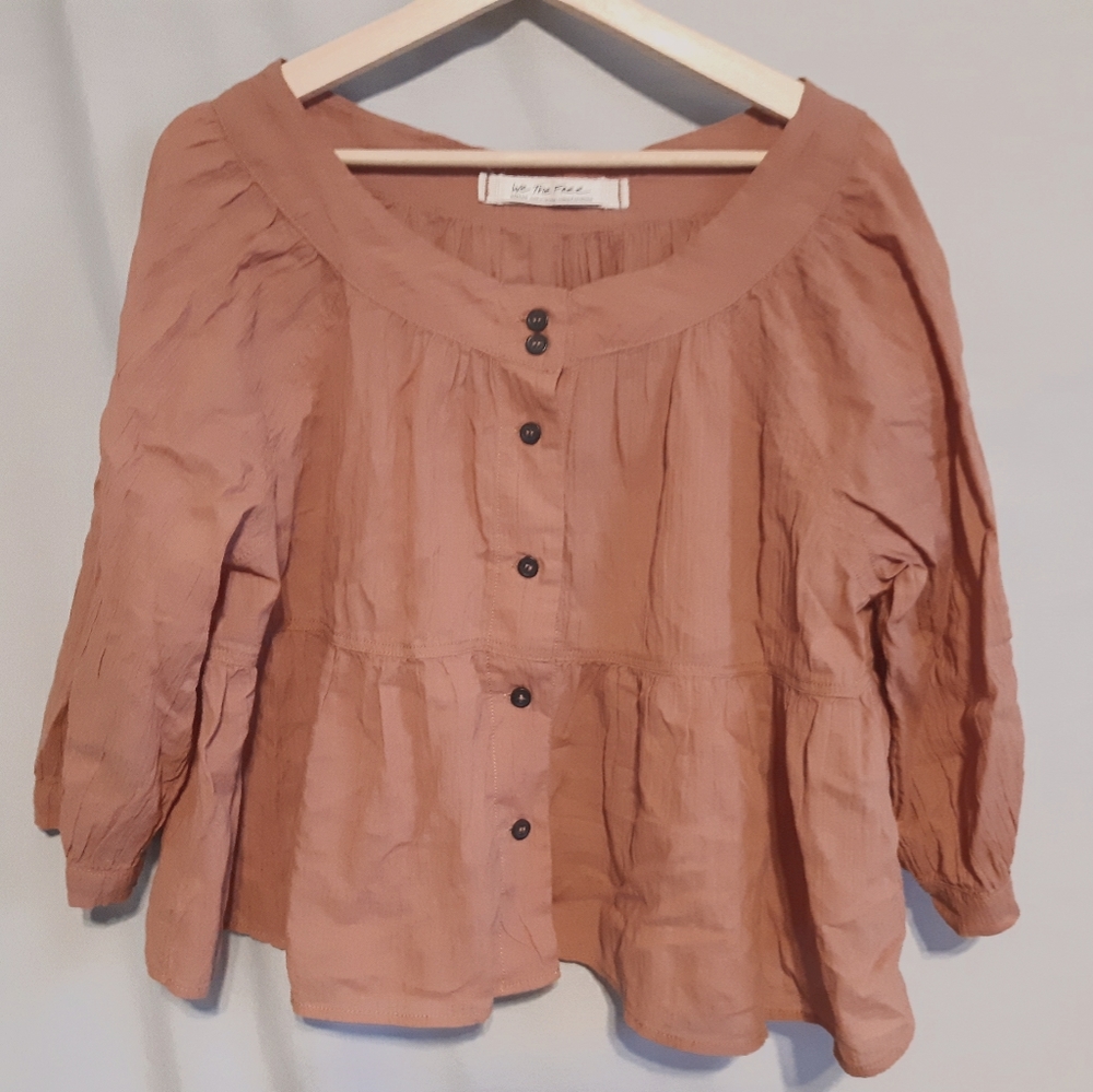 Free People | Light Rust Cotton Blouse